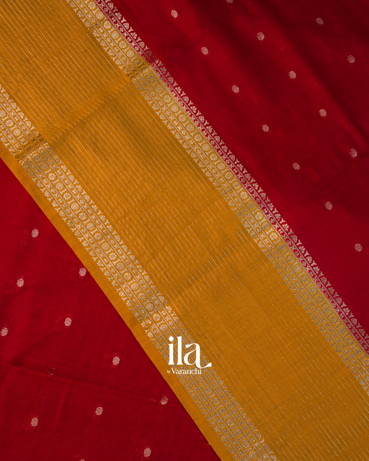 Deep Red Assam Silk Saree