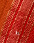 Rust Orange Checked Assam Silk Saree