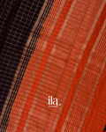 Jet Black Checkered Assam Silk Saree
