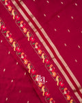Maroon Bird Embroidered Assam Silk Saree