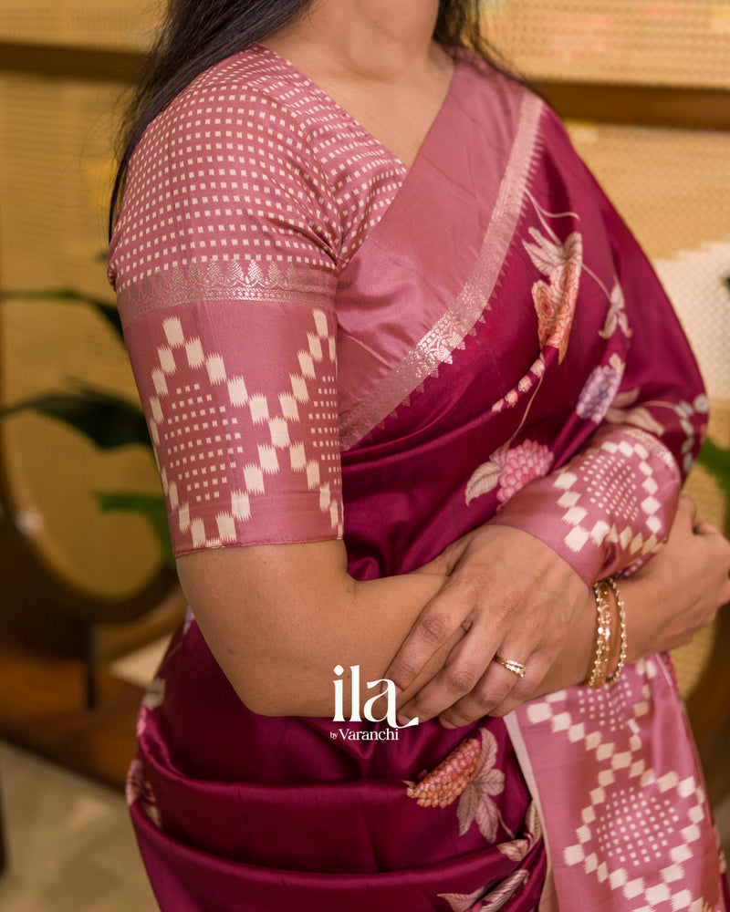 Elegant Ikat Check Blouse