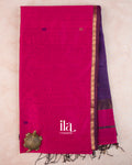 Rani Pink Pure Maheshwari Silk Cotton Handloom Saree