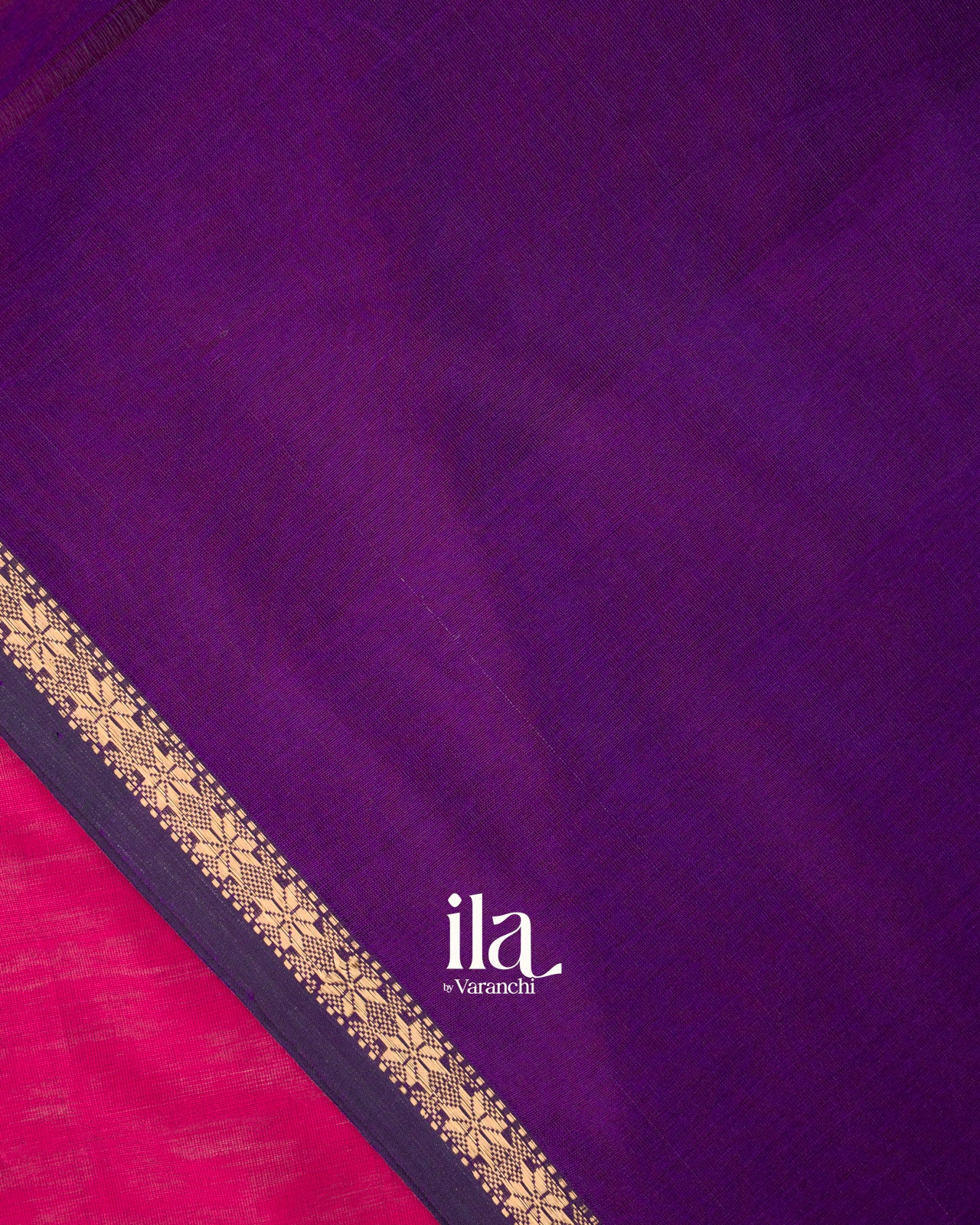 Rani Pink Pure Maheshwari Silk Cotton Handloom Saree