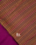 Wine Purple Floral Embroidered Pure Dola Silk Saree