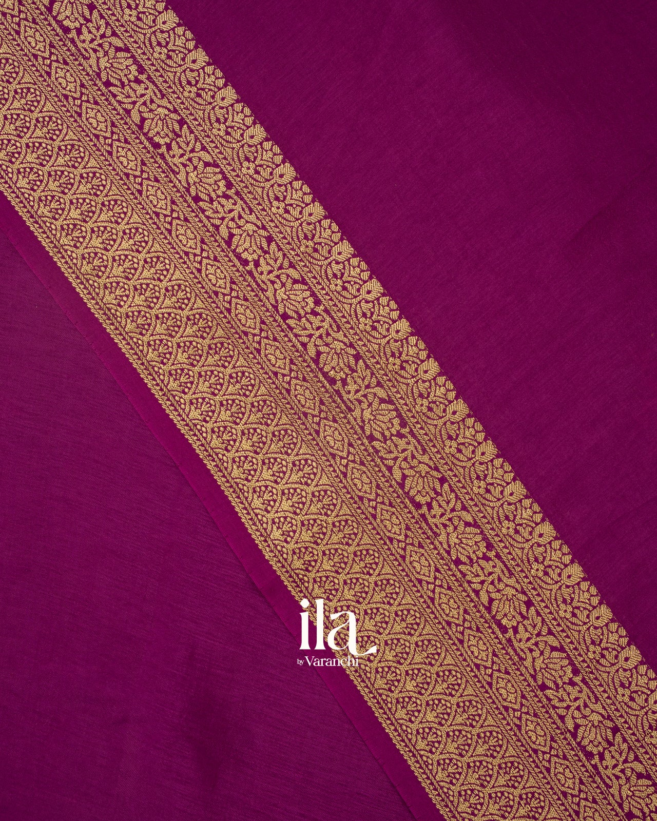 Wine Purple Floral Embroidered Pure Dola Silk Saree