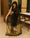 Black Jamdani with Paithani Pallu Pure Mul Mul Cotton Handloom Saree
