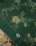 Ivory Floral Printed Semi Mulberry Saree