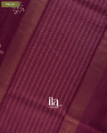 Wine Purple Printed Semi Tussar Silk Saree — Pallu