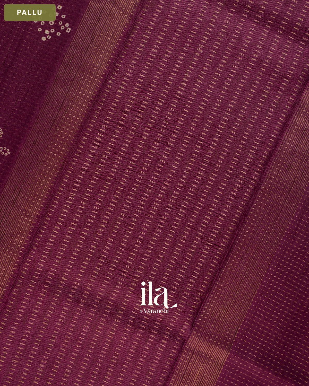 Wine Purple Printed Semi Tussar Silk Saree — Pallu