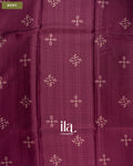 Wine Purple Printed Semi Tussar Silk Saree — Body