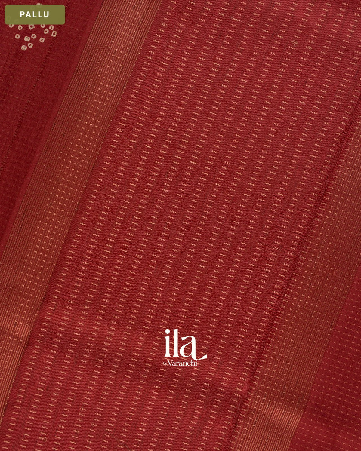 Maroon Printed Butta Semi Tussar Saree — Pallu