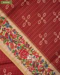 Maroon Printed Butta Semi Tussar Saree — Blouse