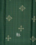 Bottle Green Printed Semi Tussar Saree