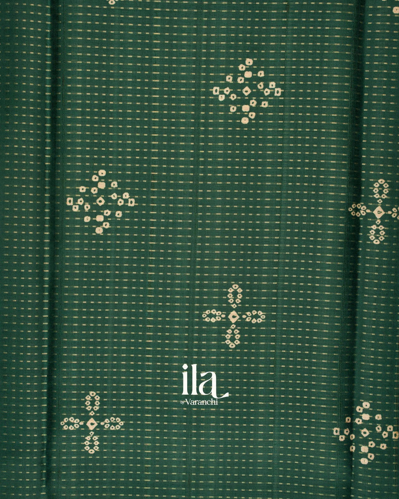 Bottle Green Printed Semi Tussar Saree