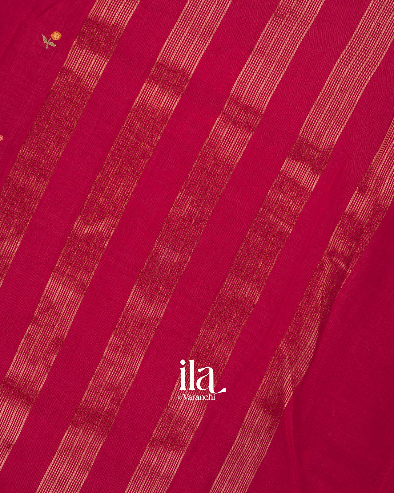 Rani Pink Floral Embroidered Assam Silk Saree