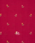 Rani Pink Floral Embroidered Assam Silk Saree