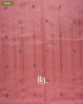 Pastel Pink Painted Floral Aari Work Semi Tussar Saree — Body