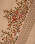 Cream Bullion Embroidery Linen Tissue Saree