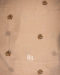 Cream Bullion Embroidery Linen Tissue Saree