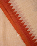 Cream Bullion Embroidery Linen Tissue Saree