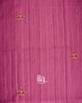 Magenta Floral Embroidered Semi Tussar Saree