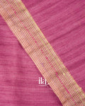 Magenta Floral Embroidered Semi Tussar Saree