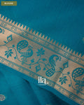 Teal Blue Paithani Semi Silk Saree — Blouse