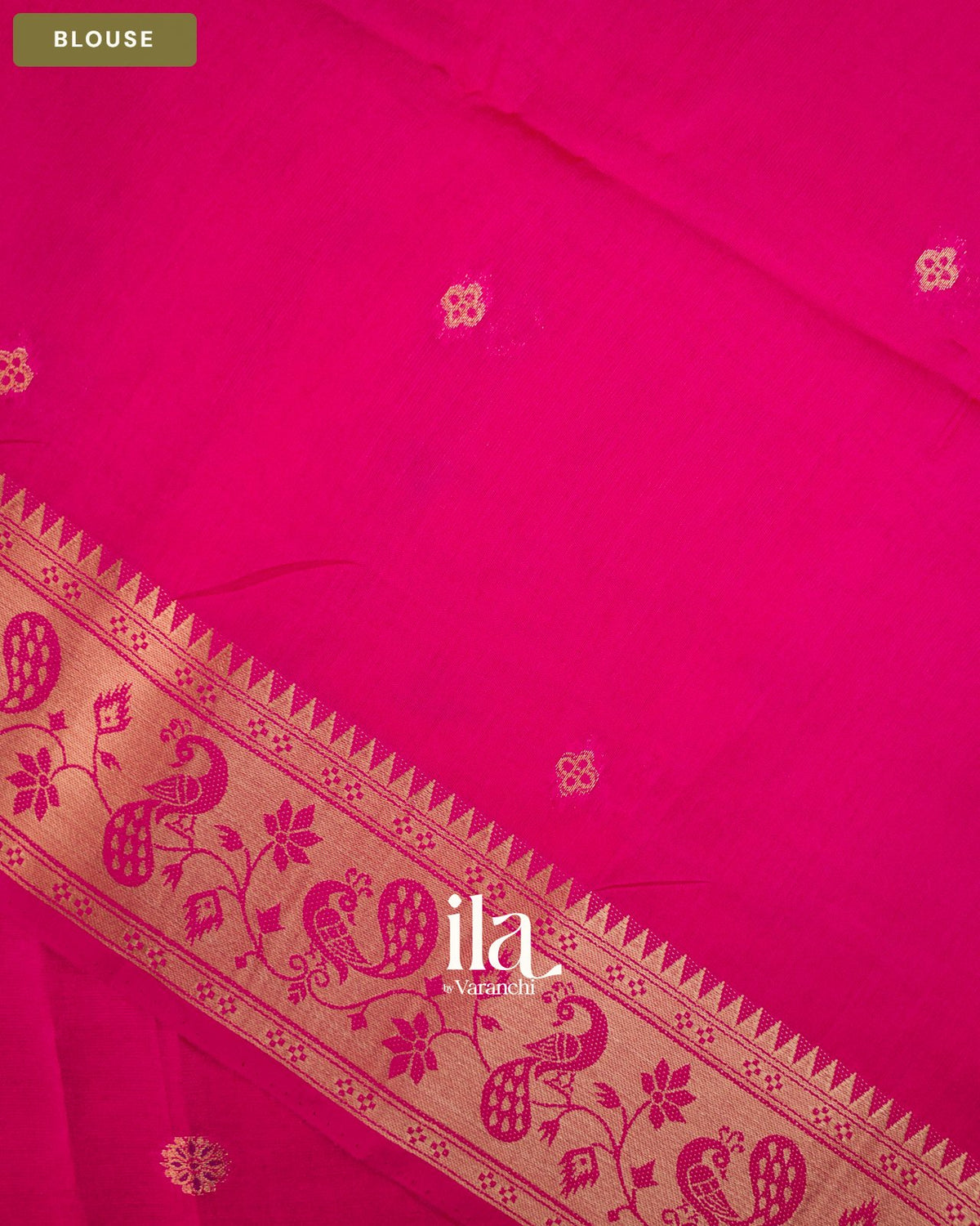 Rani Pink Paithani Semi Silk Saree — Blouse