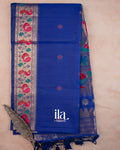 Royal Blue Paithani Semi Silk Saree — Full Saree