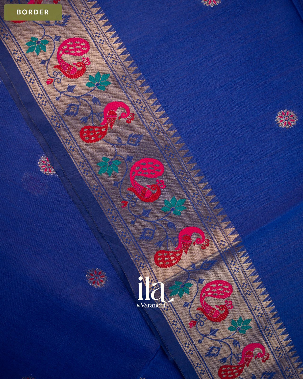 Royal Blue Paithani Semi Silk Saree — Border