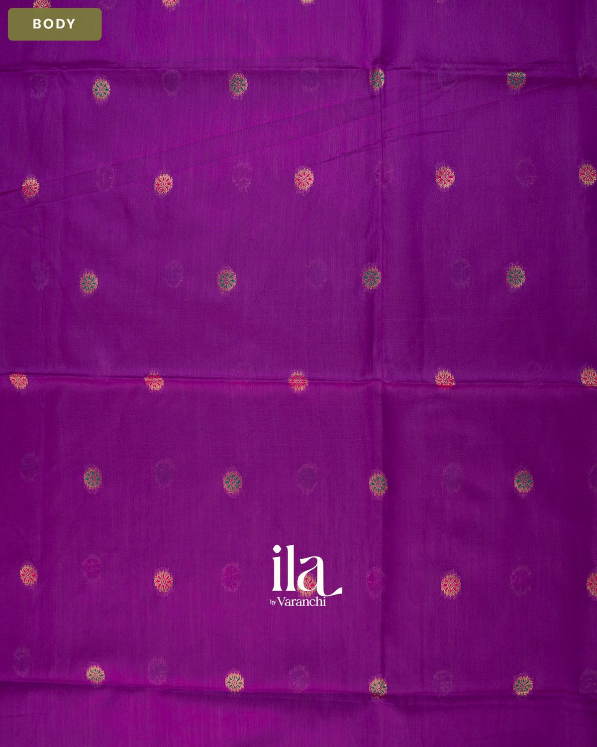 Purple Peacock Paithani Semi Silk Saree — Body