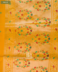 Golden Yellow Semi Silk Saree — Pallu