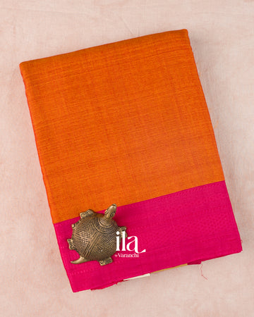 Rust Orange Semi Cotton Saree
