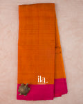 Rust Orange Semi Cotton Saree