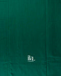 Bottle Green Temple Bordered Cotton Saree