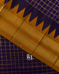 Deep Purple Checkered Mercerised Cotton Saree