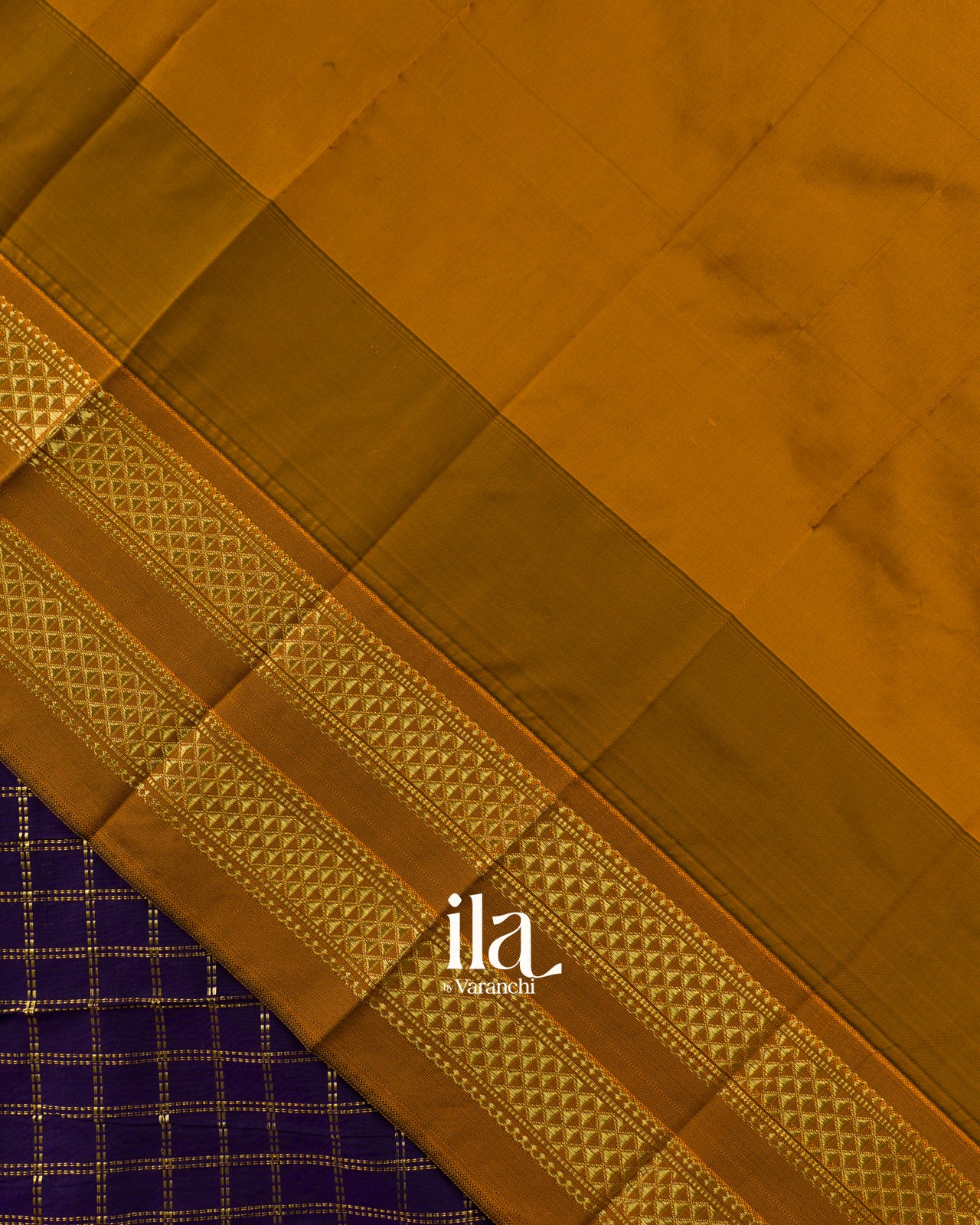 Deep Purple Checkered Mercerised Cotton Saree