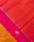 Turmeric Orange Mirror Embroidered Semi Chanderi Saree