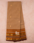 Light Brown Pure Chettinad Cotton Handloom Saree