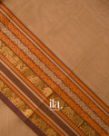 Light Brown Pure Chettinad Cotton Handloom Saree