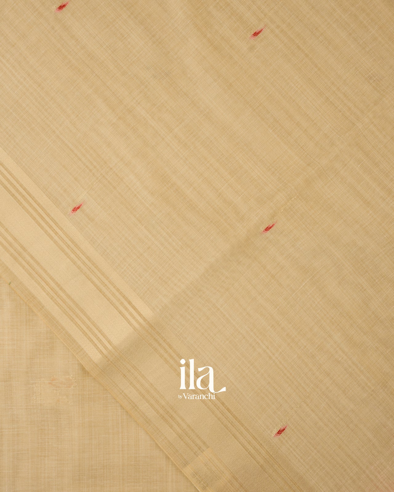 Ivory Sequin Embroidery Semi CottonTissue Saree