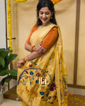 Ivory Paithani Pure Semi Cotton Saree