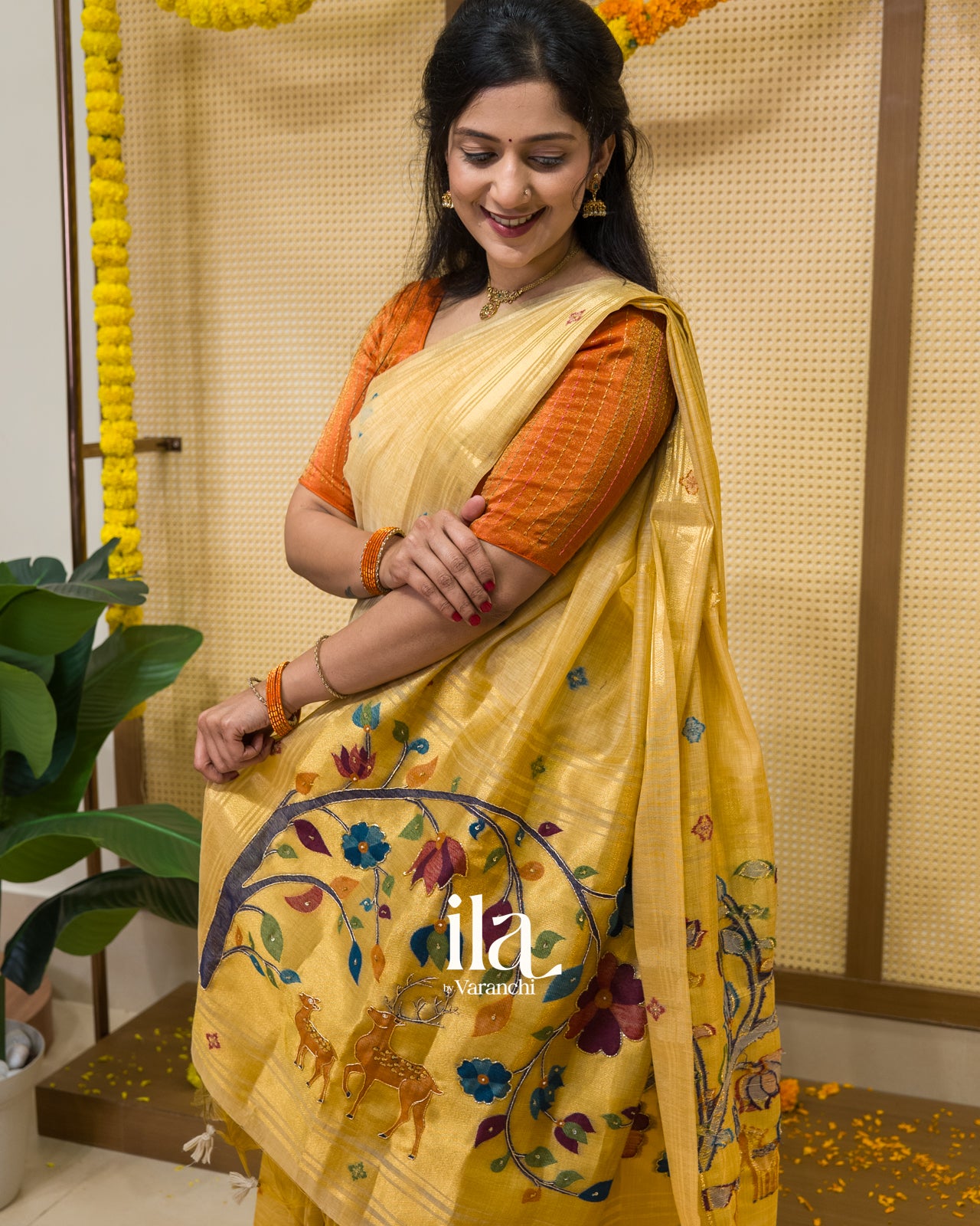 Ivory Paithani Pure Semi Cotton Saree