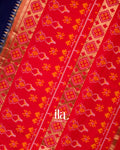 Navy Blue Pure Semi Mulberry Saree