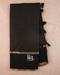 Black Striped Thread Bordered Assam Silk Saree