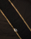 Black Striped Thread Bordered Assam Silk Saree