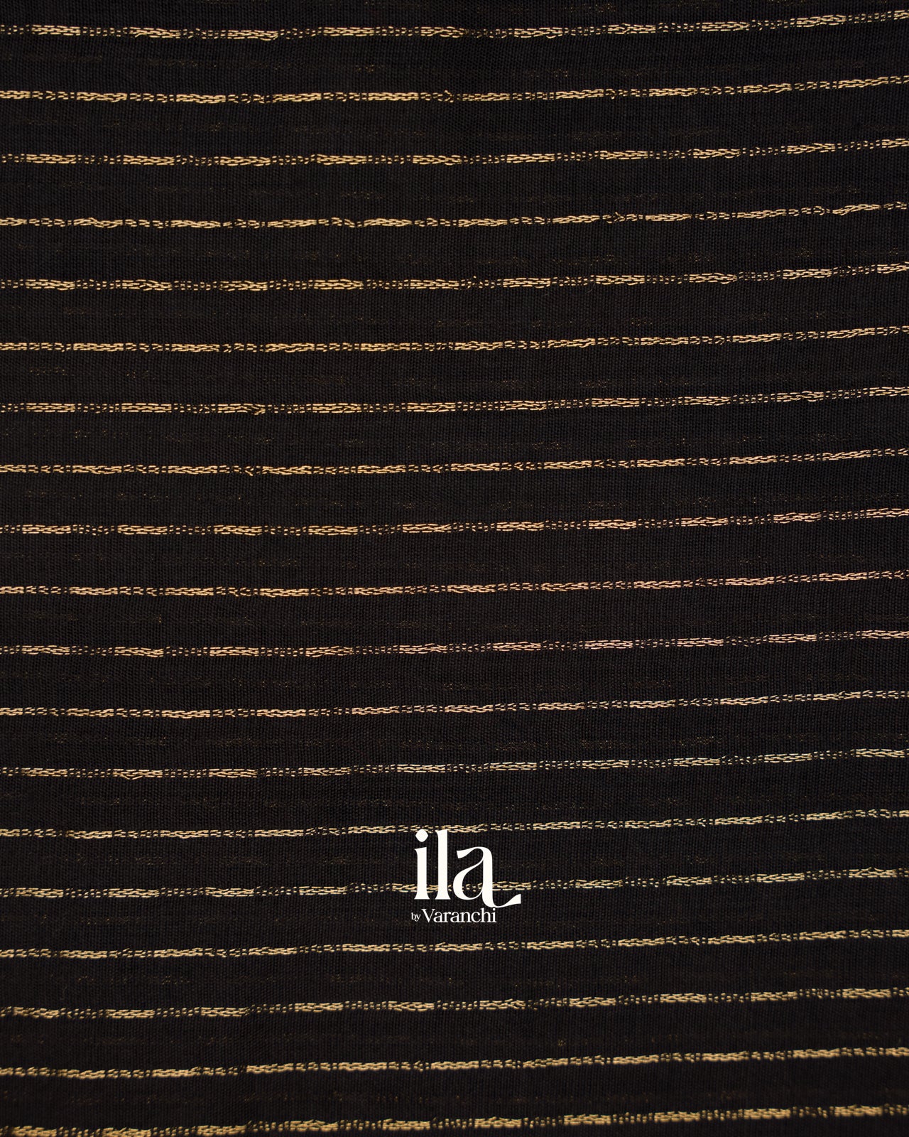 Black Striped Thread Bordered Assam Silk Saree