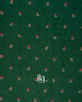 Bottle Green Floral Embroidered Assam Silk Saree