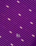 Purple Striped and Floral Embroidered Assam Silk Saree
