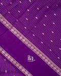 Purple Striped and Floral Embroidered Assam Silk Saree